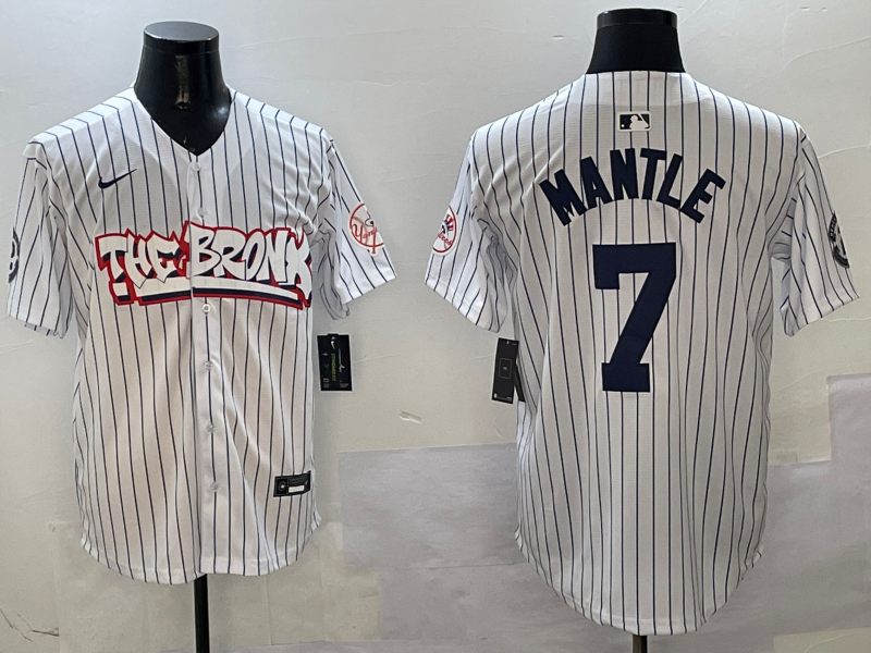 Men's New York Yankees Mickey Mantle White Limited Jersey